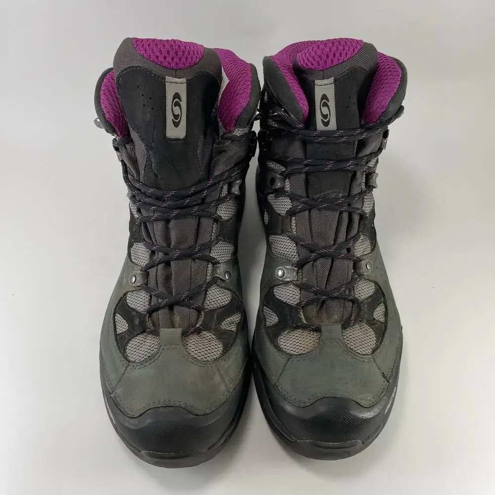 Salomon Comet 3D GTX Womens Size 9.5 Grey Purple Waterproof Hiking Boots 328088